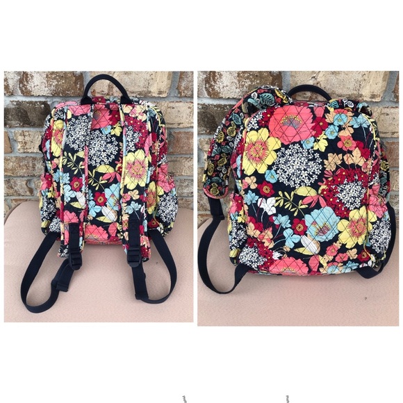 Vera Bradley Retired Multi Color Floral Quilt Medium Backpack - Picture 5 of 16